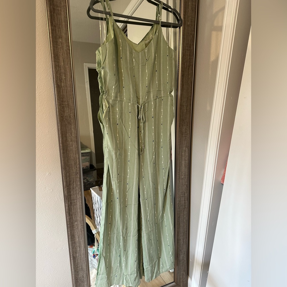 Final Touch Sage Jumpsuit